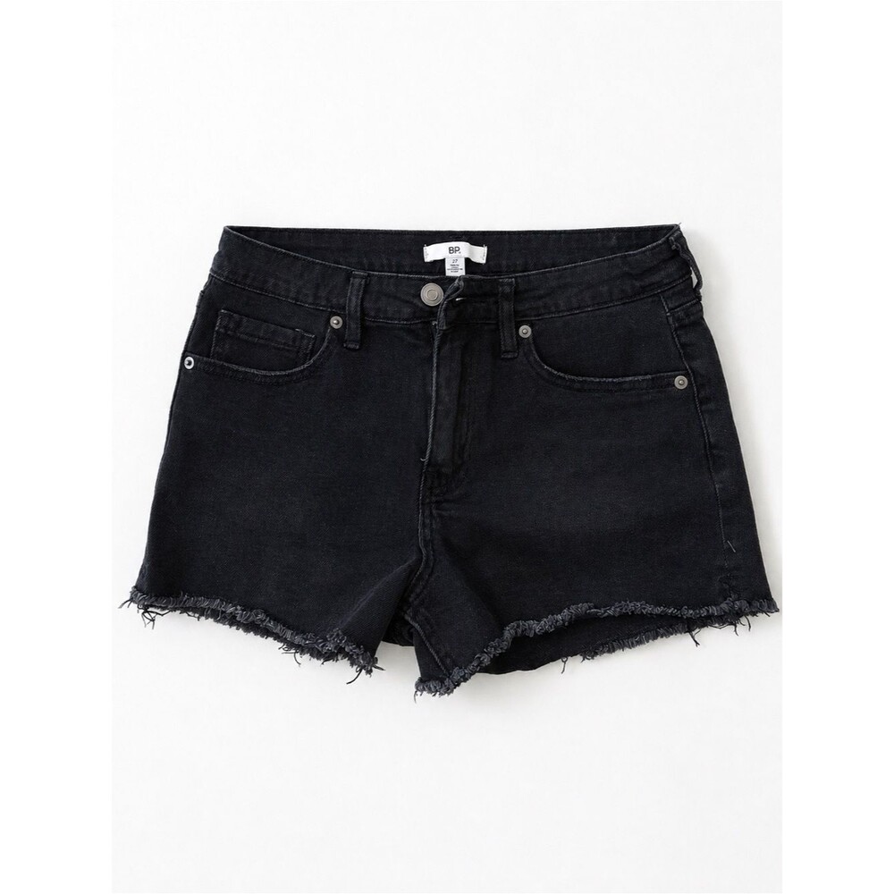 bp Black Frayed Hem Denim Shorts - Women's - Picture 1 of 5